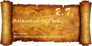 Ratkovics Tünde névjegykártya