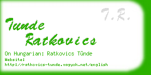 tunde ratkovics business card